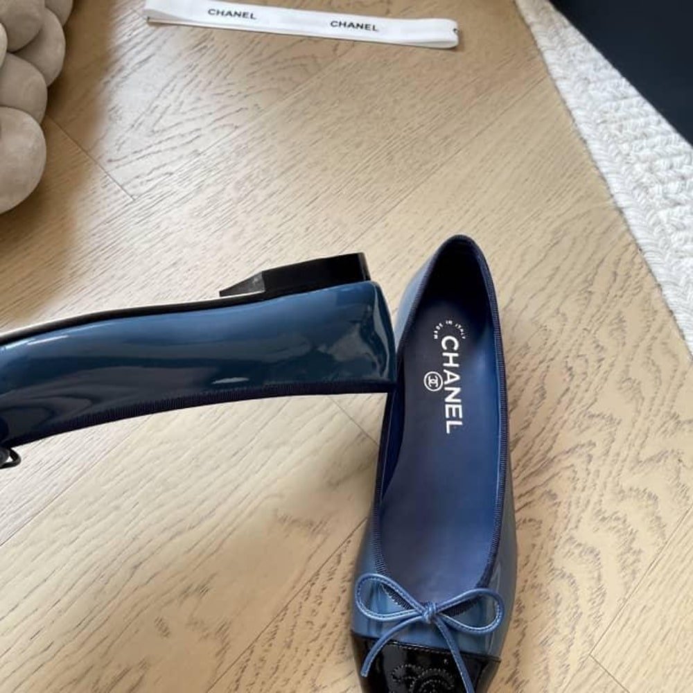 Ch**el Ballet Flats Navy Blue G02819 B19028 Nacis