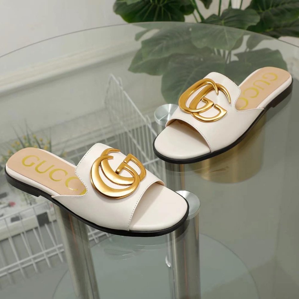 Gvc*1 Princetown Gg Slippers Leather White
