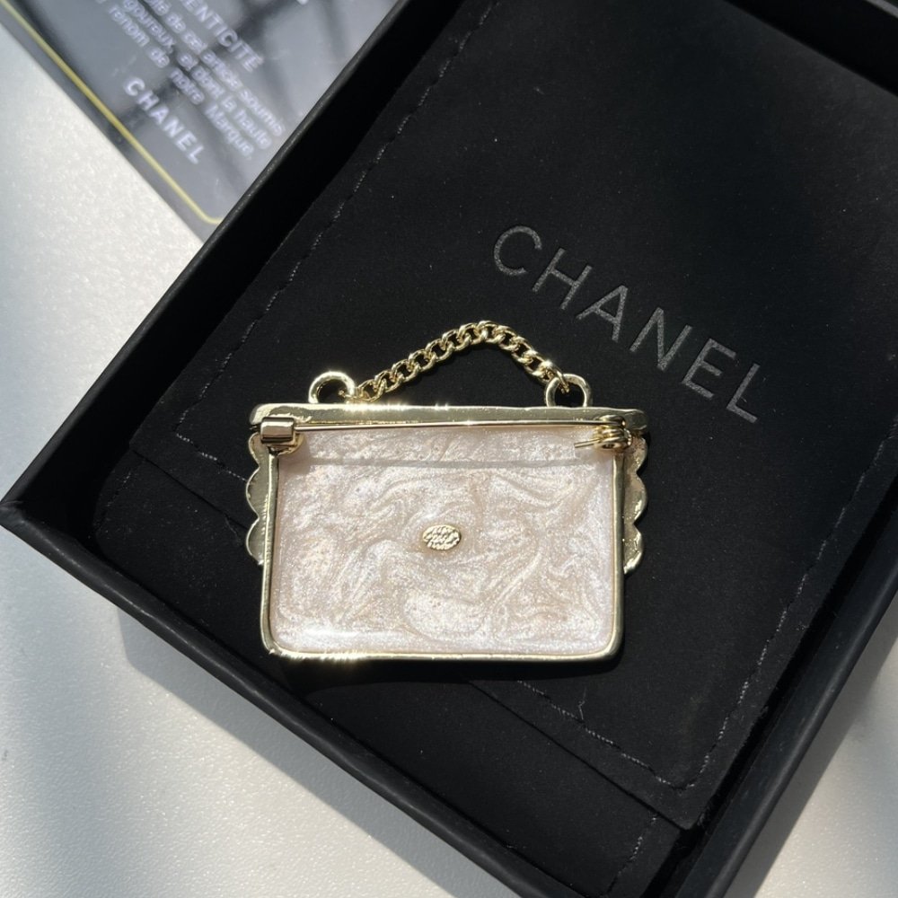 Ch**el Ch**el Bag Shaped Brooch
