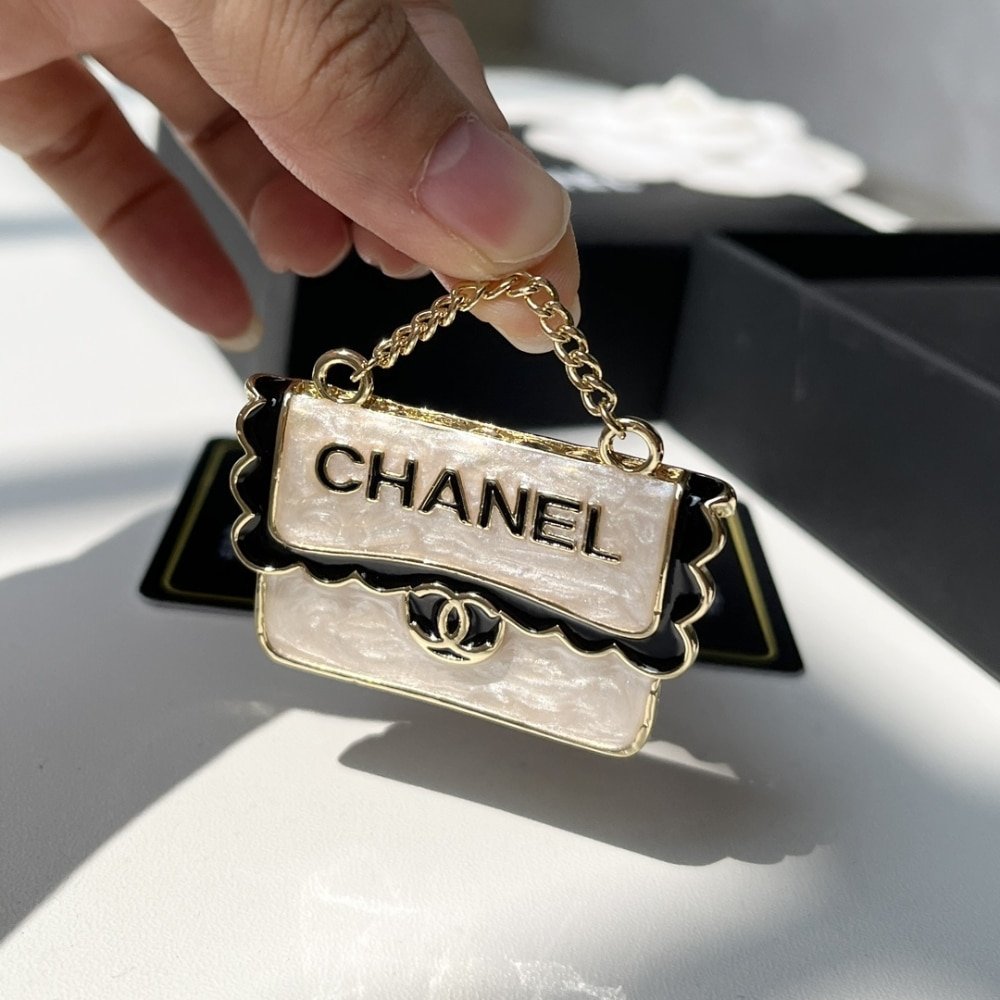 Ch**el Ch**el Bag Shaped Brooch