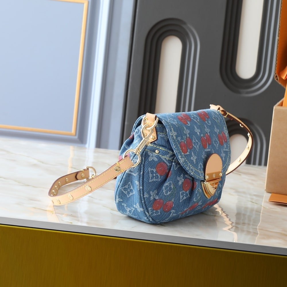 L0vis Vvtt0n X Takashi Murakami Sunset Monogram Cherry Denim Bag 27Cm M13680