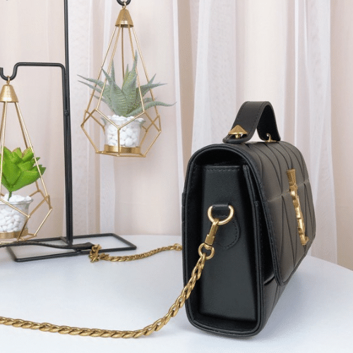 Sa1nt Lau*nt Niki Chain Bag Purchase Leather Gold Hardware Black