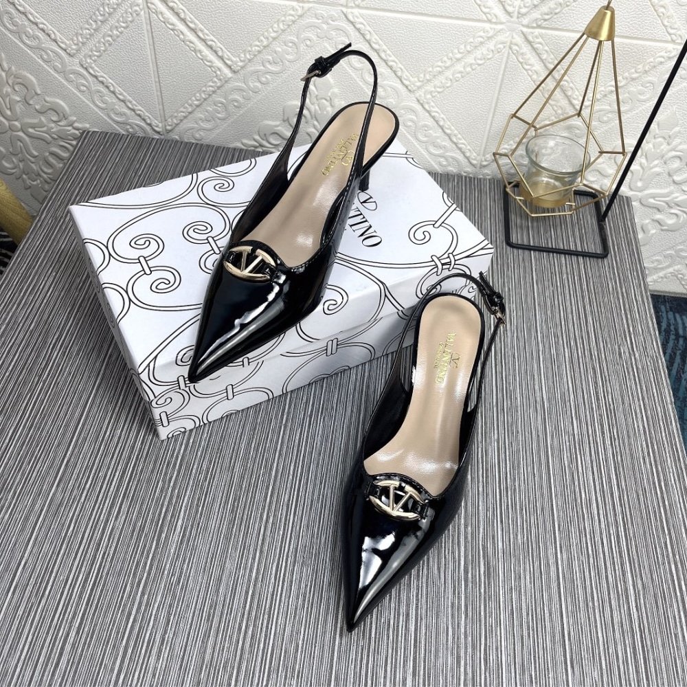 Va1e*ntin0 Vlogo The Bold Edition Slingback Pumps In Patent Leather 60Mm In Black