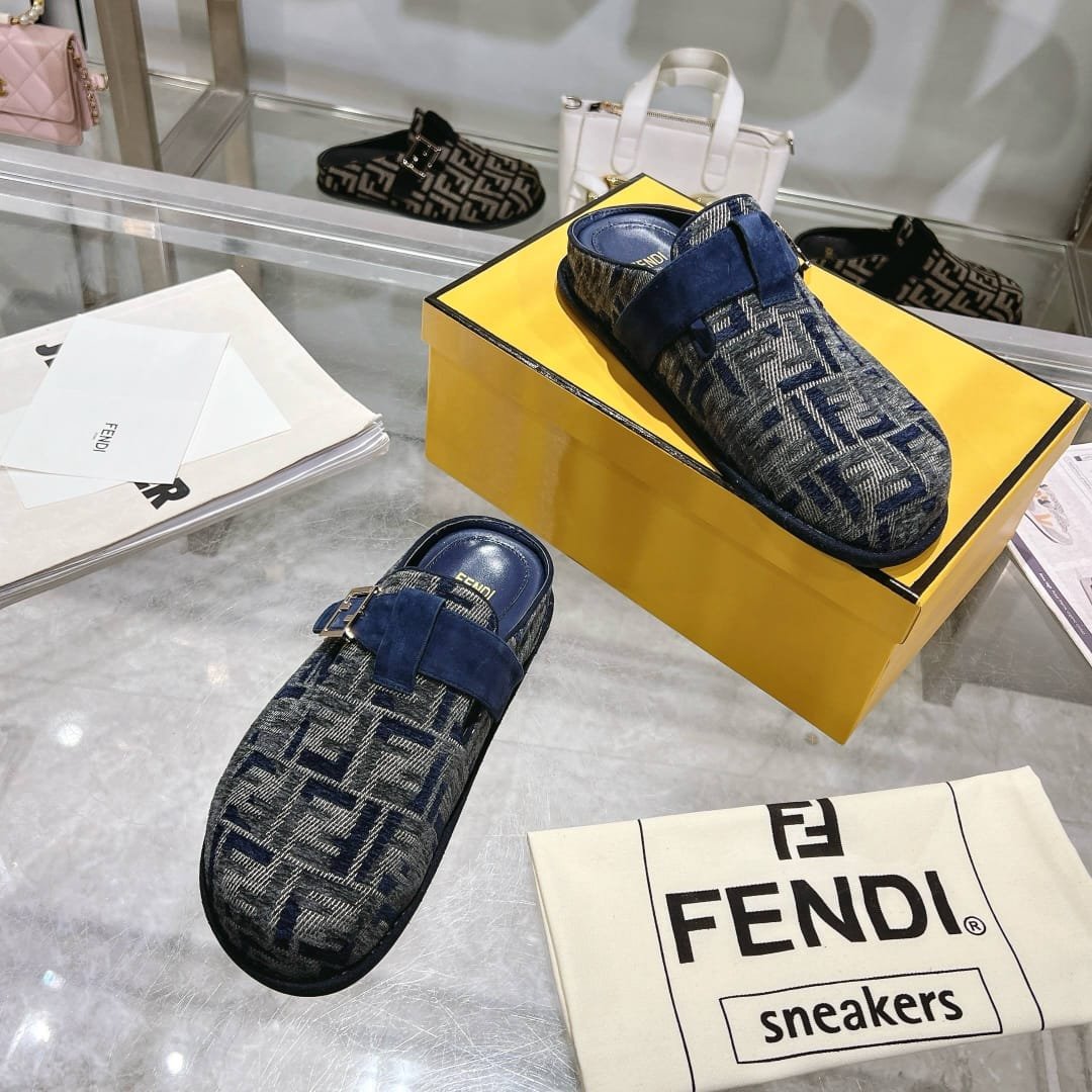 F**di Feel Ff Mules Denim Blue 8R8448Akzpf1Pz7