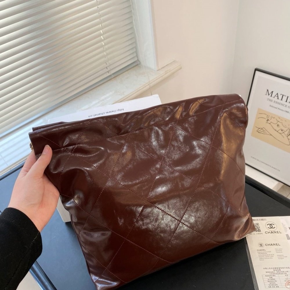 Ch**el 22 Large Handbag Dark Brown 42Cm As3261 B19059 U1115