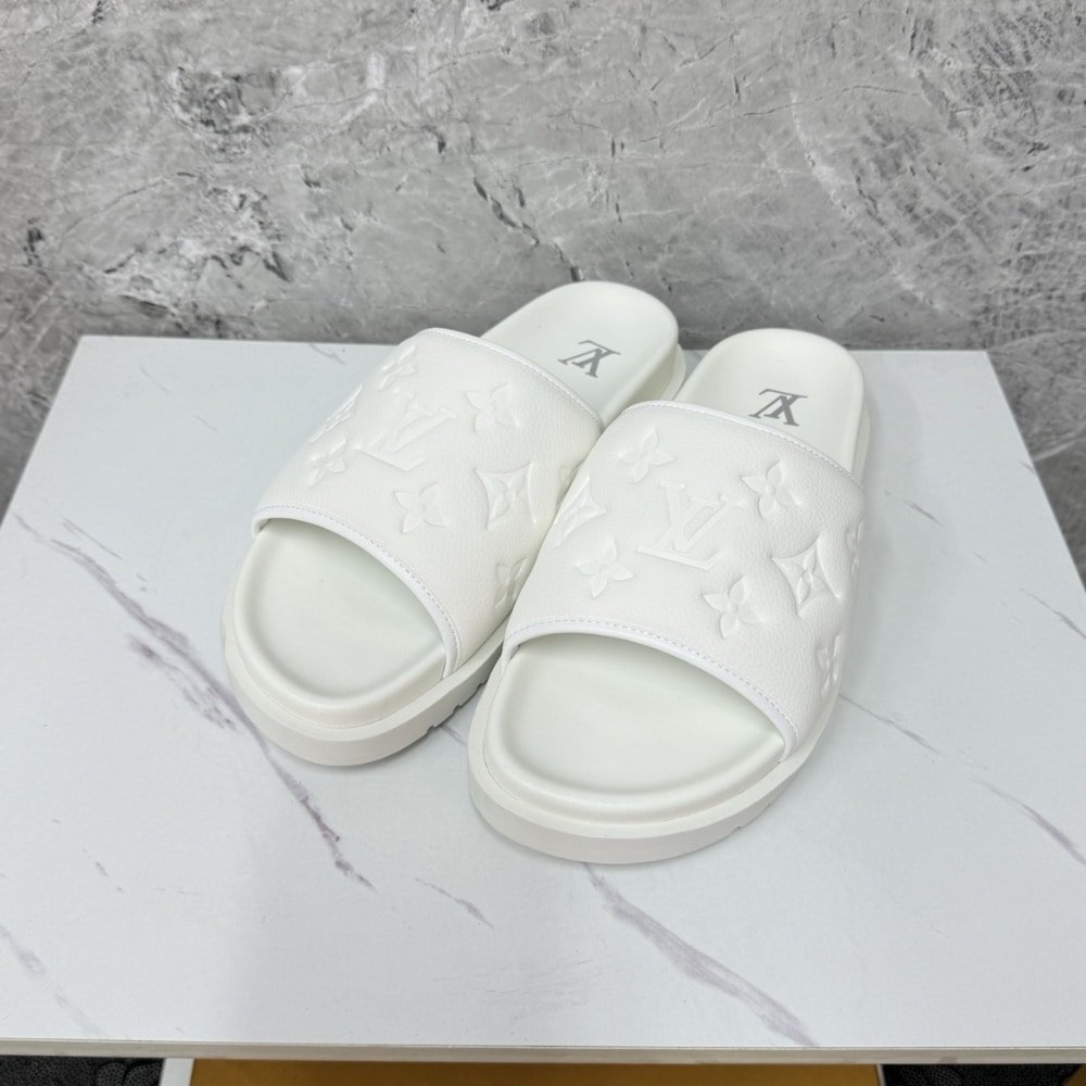 L0vis Vvtt0n Miami Mule Embossed Synthetic White 1Adggi