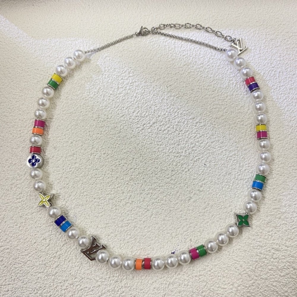 L0vis Vvtt0n Mng Pearls Party Necklace Multicolor With Silver Metal M01500