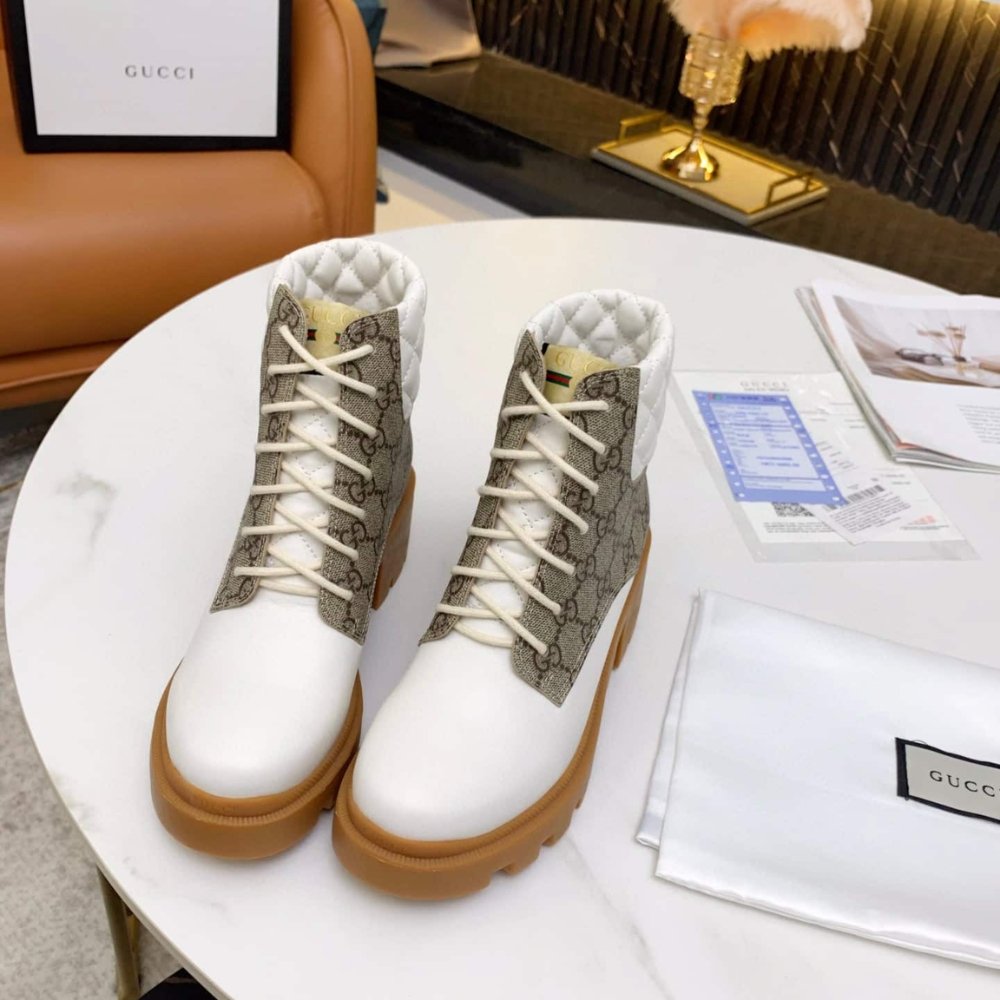 Gvc*1 Wmns Gg Ankle Boot Beige White 659691 Uc810 9066