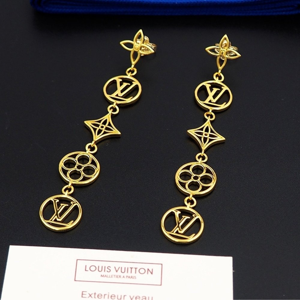 L0vis Vvtt0n Lv Lace Earrings Gold M01072