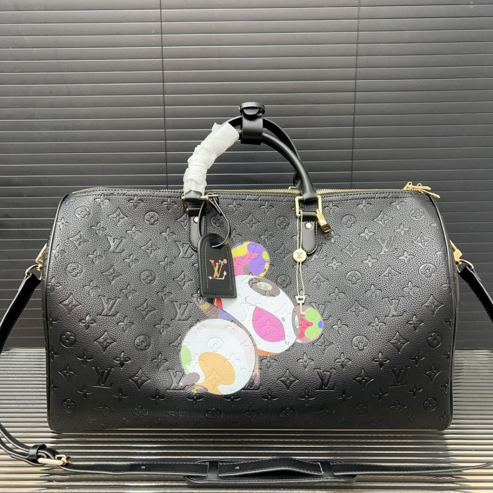 L0vis Vvtt0n X Takashi Murakami Keepall Black 50Cm