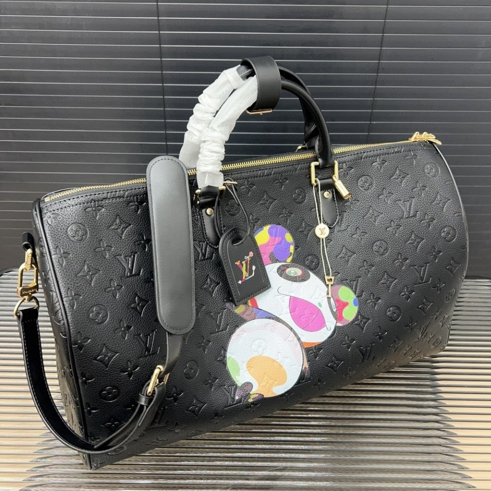 L0vis Vvtt0n X Takashi Murakami Keepall Black 50Cm