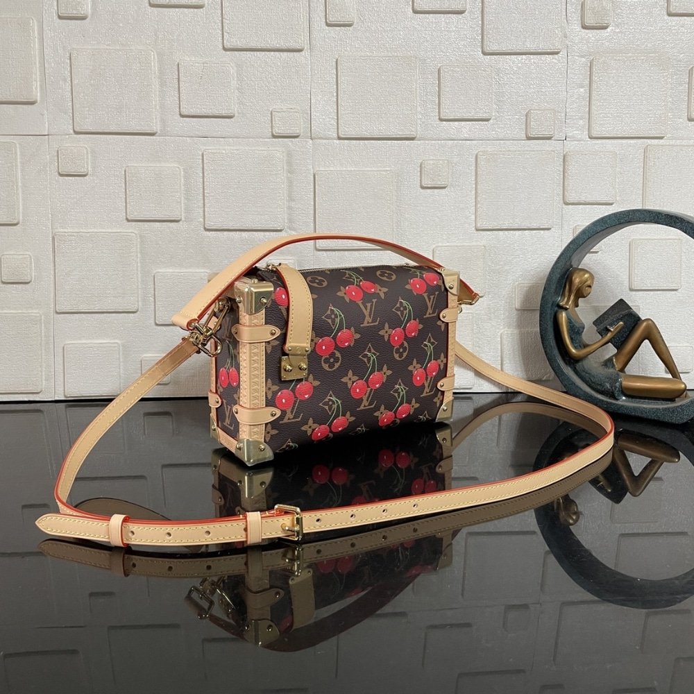 [S*per Vip 1:1] L0vis Vvtt0n X Murakami Side Trunk MM Monogram Cerise Brown 23Cm M14278