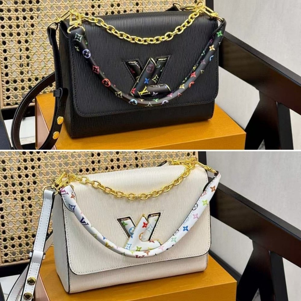 L0vis Vvtt0n X Takashi Murakami Lv Twist MM Slim Bag Black 23Cm M13243