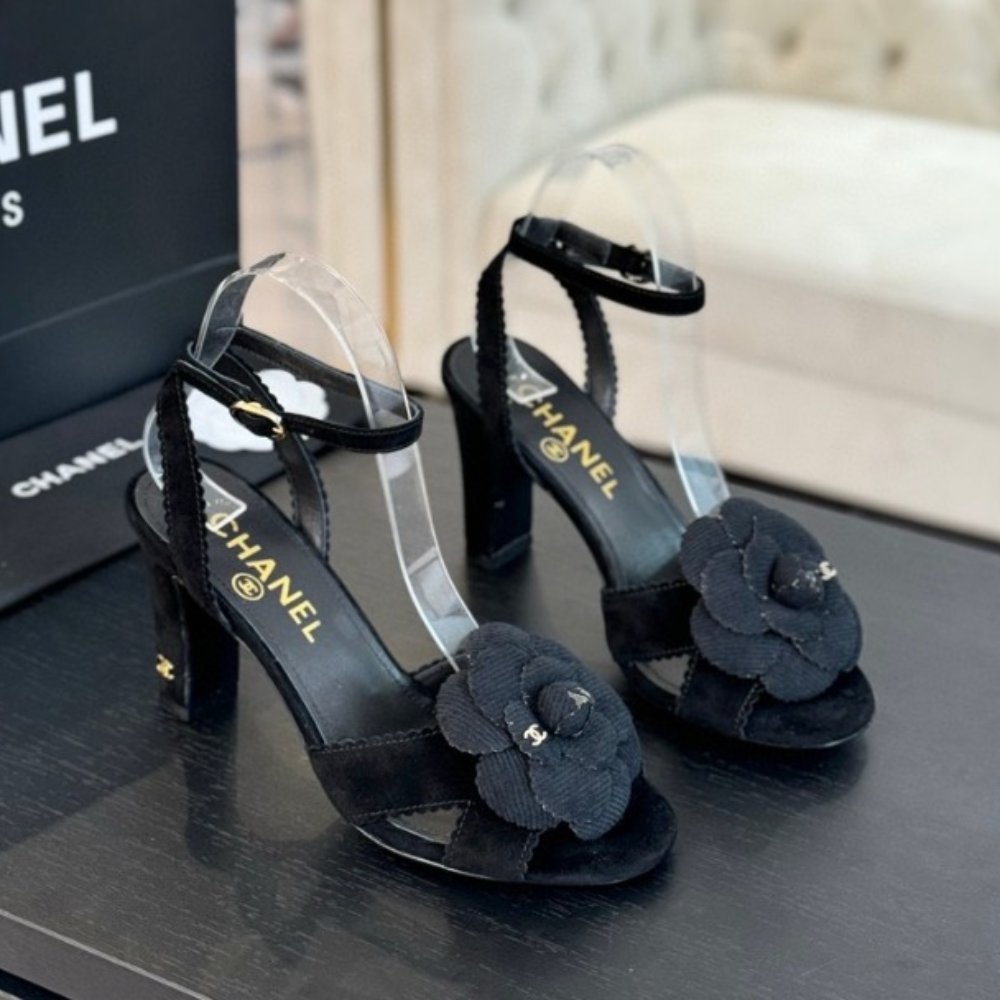 [S*per Vip 1:1] Ch**el Women’s Mid Sandals Velvet Black G45927 B17944 94305