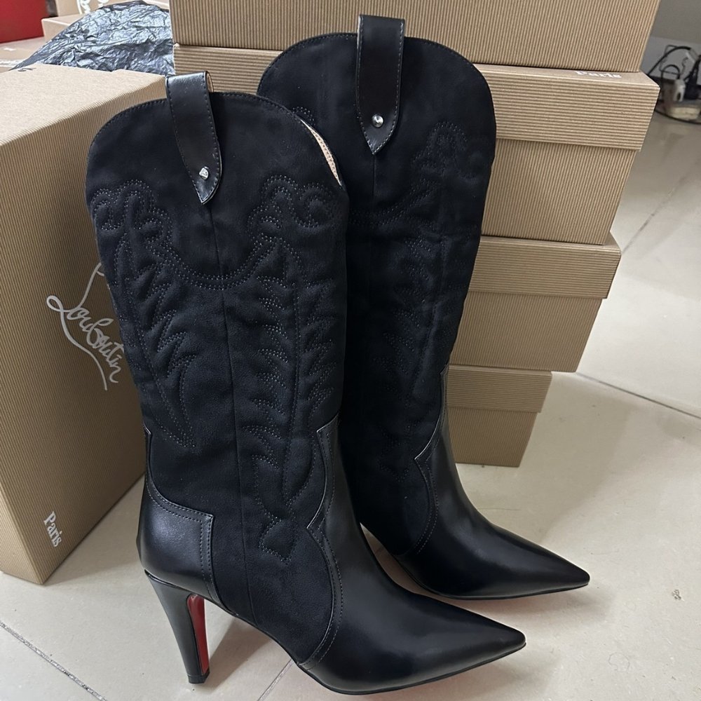 Chr1st1an Louboutin Santia Botta 85 Boots Black 3250414Bk01