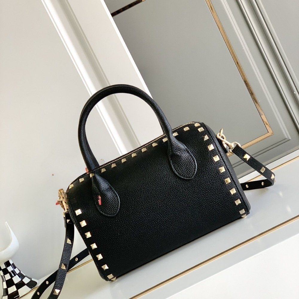 Va1e*ntin0 Caravani Bolsas Rockstud Granato Black 24Cm