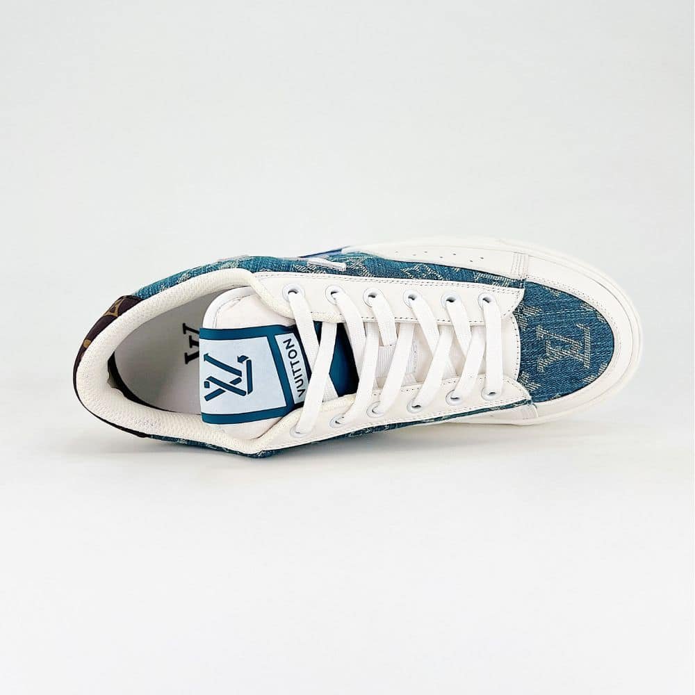 L0vis Vvtt0n Charlie Trainers Monogram Denim White Blue 1Aaw2G