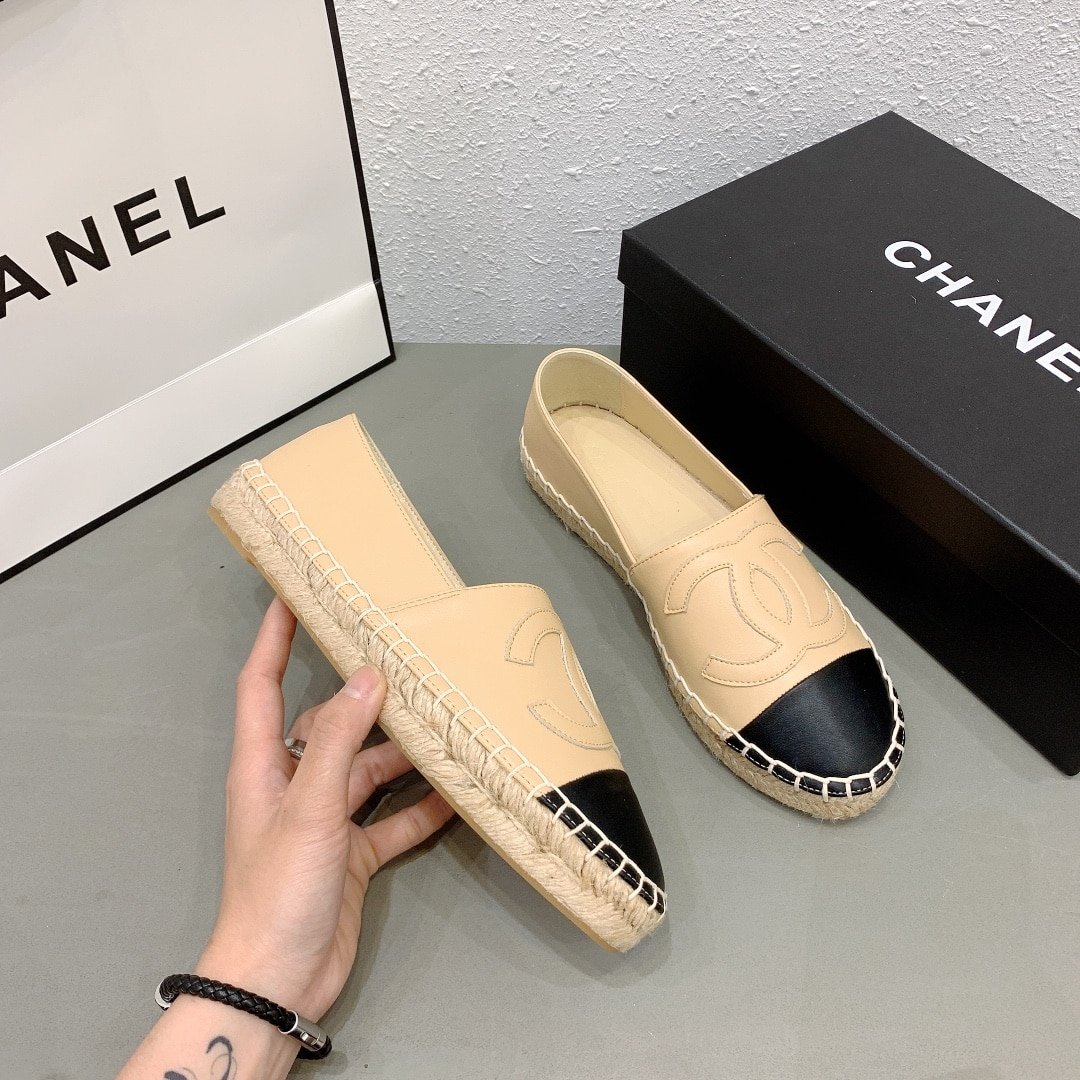 Ch**el Espadrilles Beige Black G29762 X01000 C0204