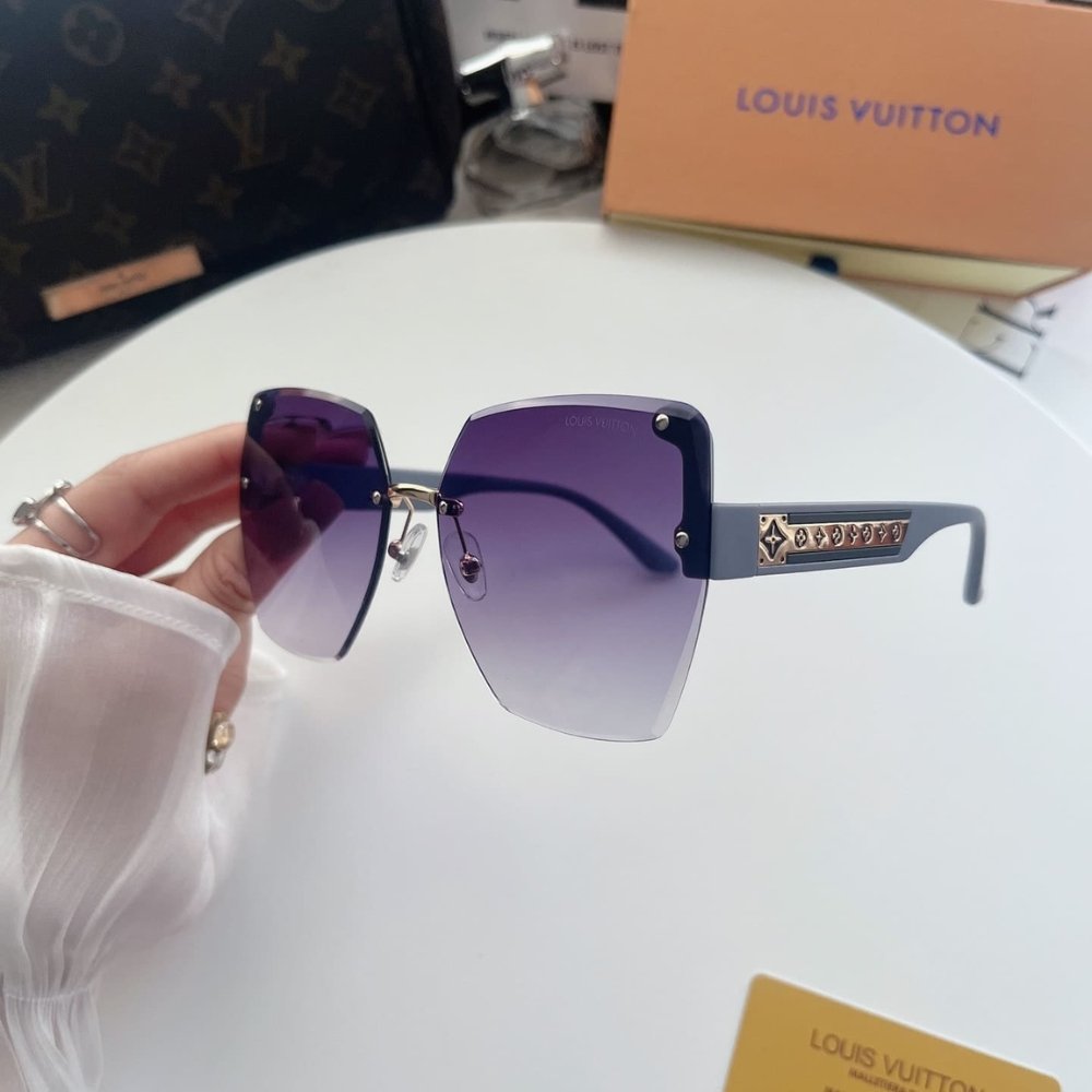 L0vis Vvtt0n Rimless Gradient Purple Black Sunglasses