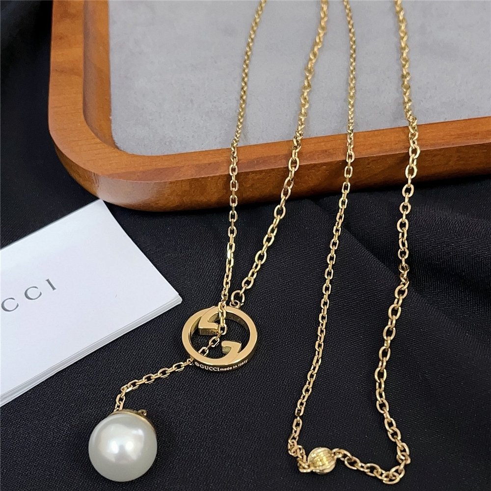 Gvc*1 Blondie Pearl Drop Necklace Gold 774689 I4620 8078
