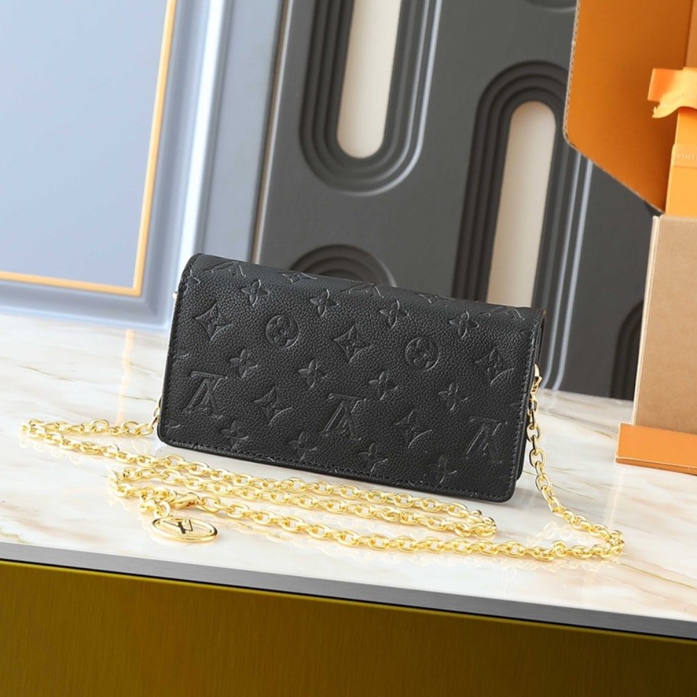 L0vis Vvtt0n Wallet On Chain Lily Monogram Empreinte Black 22Cm M46919