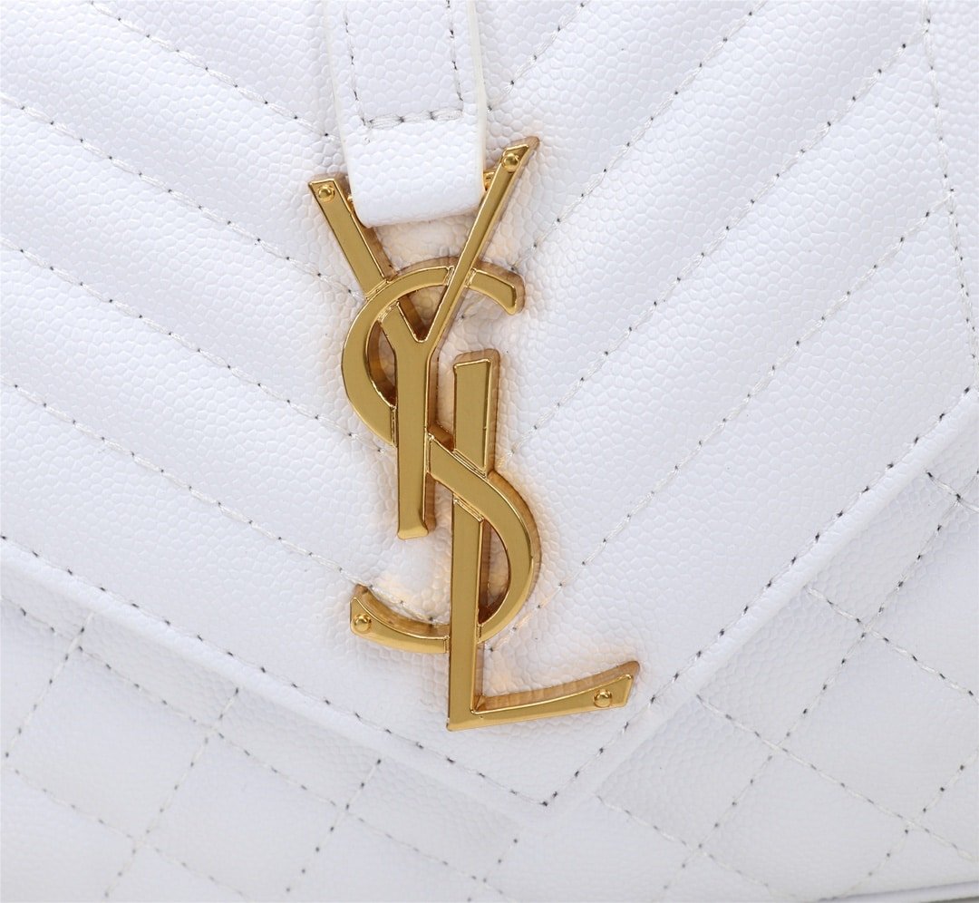 Sa1nt Lau*nt Envelope Small Bag In Mix Matelassé Grain De Poudre Embossed White 600195Bow919207