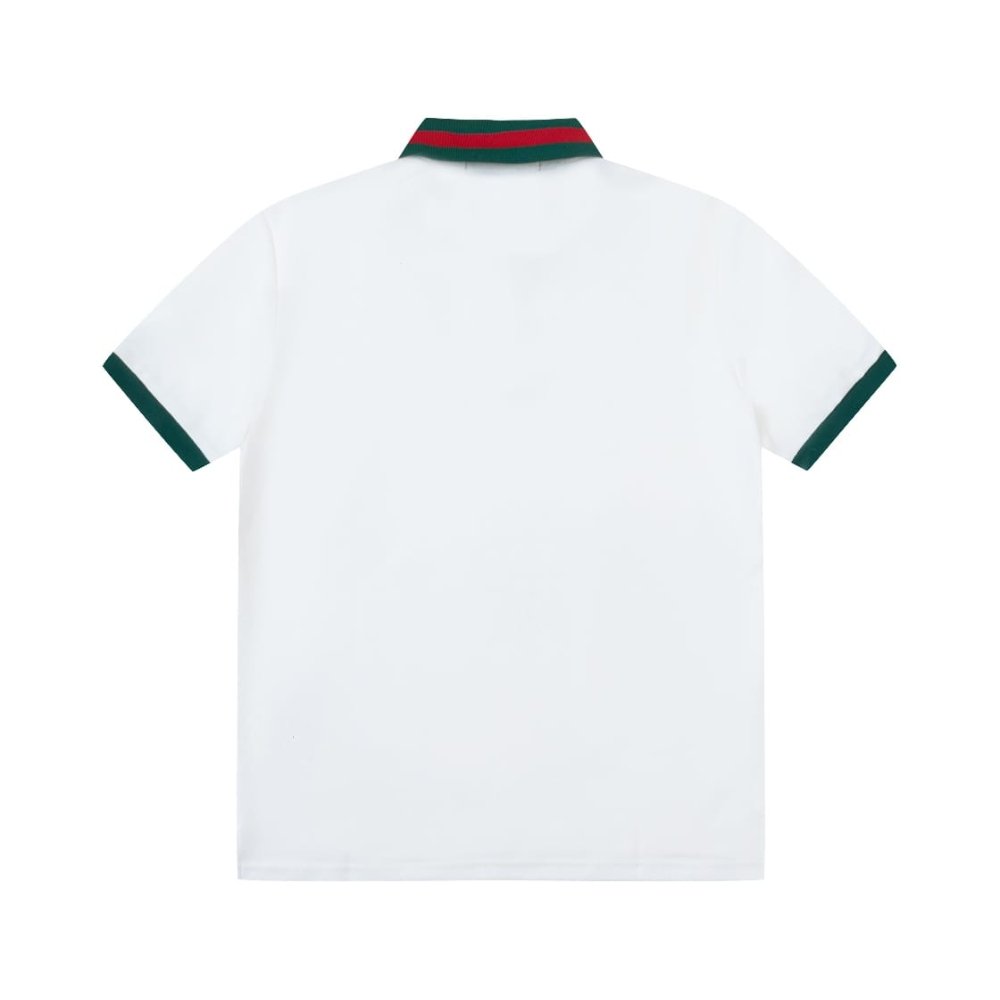 Gvc*1 Cotton Polo Shirt With Embroidery Re Web White And Green Red