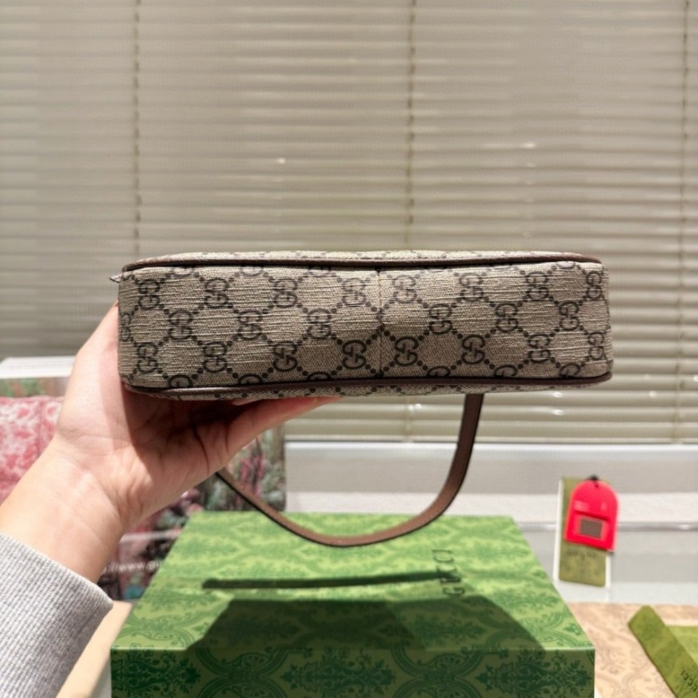 Gvc*1 Ophidia Small Shoulder Bag Beige And Dark Brown 24Cm 735145 Kaaad 8358