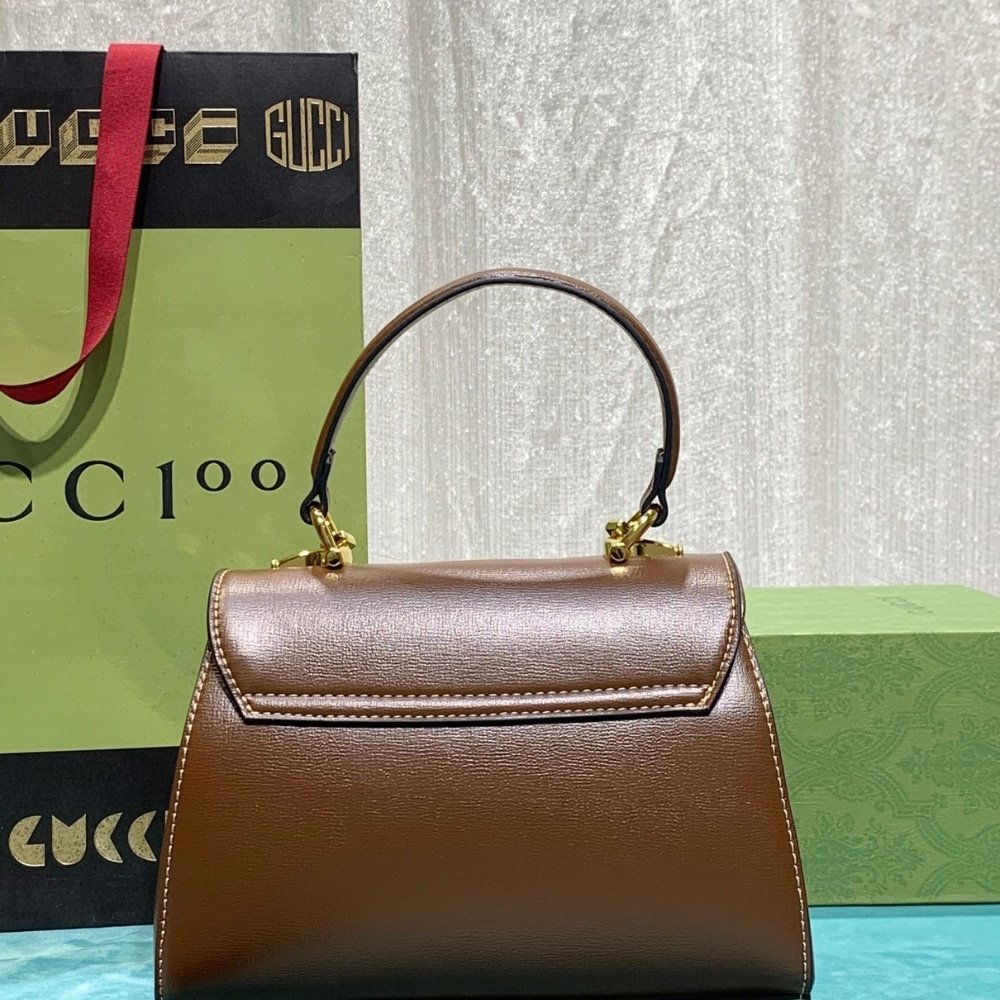 Gvc*1 Horsebit 1955 Mini Top Handle Bag Light Brown 29Cm 703848 Aaa7G 2361