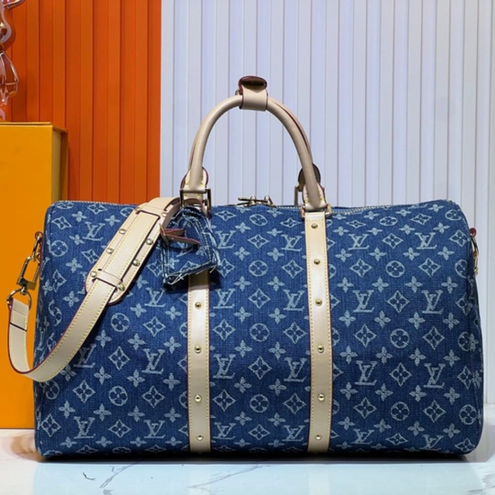 L0vis Vvtt0n Keepall Bandouliere 45 Denim Blue 45Cm