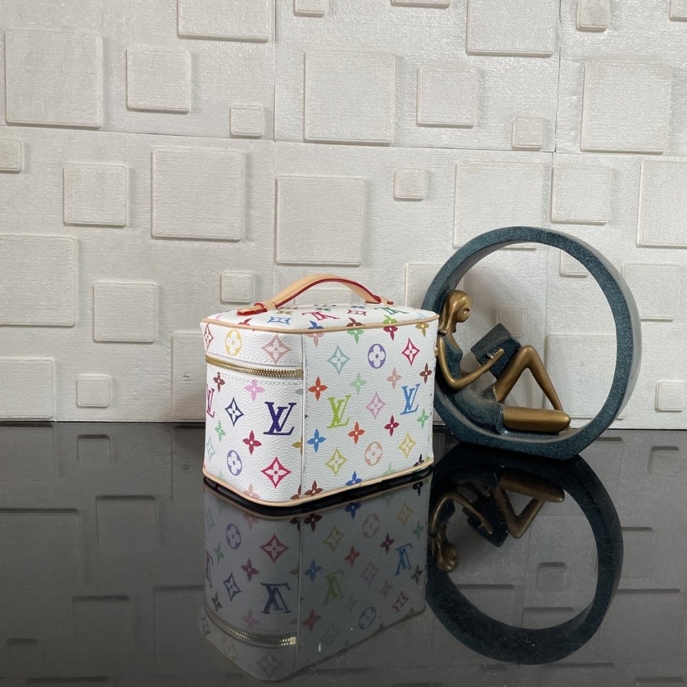[S*per Vip 1:1] L0vis Vvtt0n X Takashi Murakami Nice Mini Multicolored White 24Cm M28340