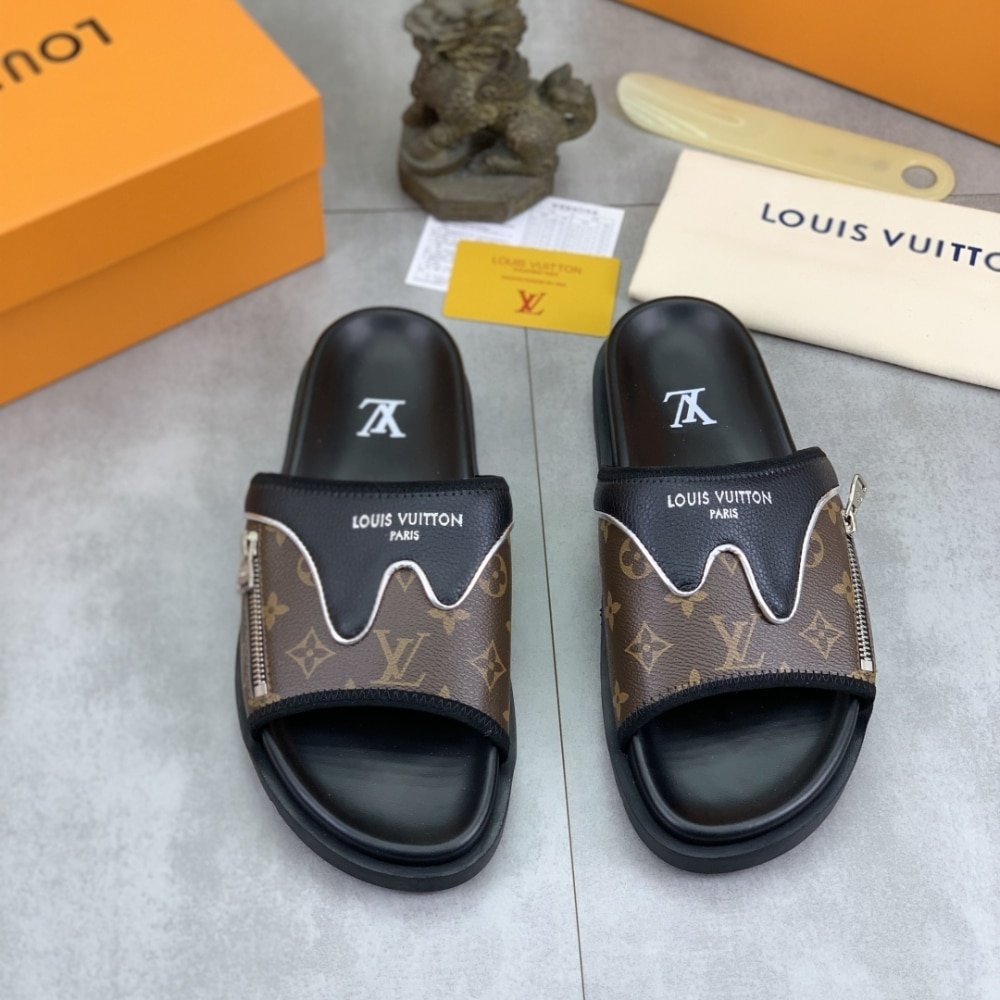 L0vis Vvtt0n Velcro Slippers Lock Edge Brown