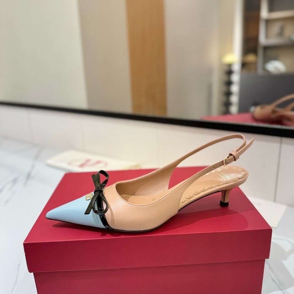 Va1e*ntin0 Bepointy Slingback Pumps Beige And Blue 6W2S0Ll3Yea Cvk
