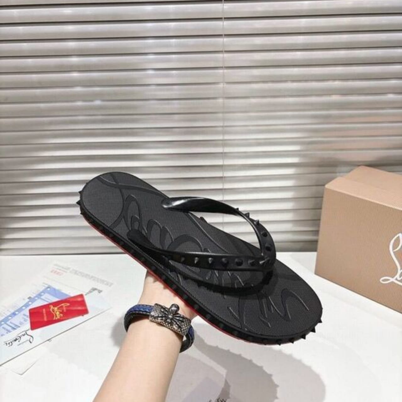 Chr1st1an Louboutin S*per Loubi Flip Black 1230963Bk01