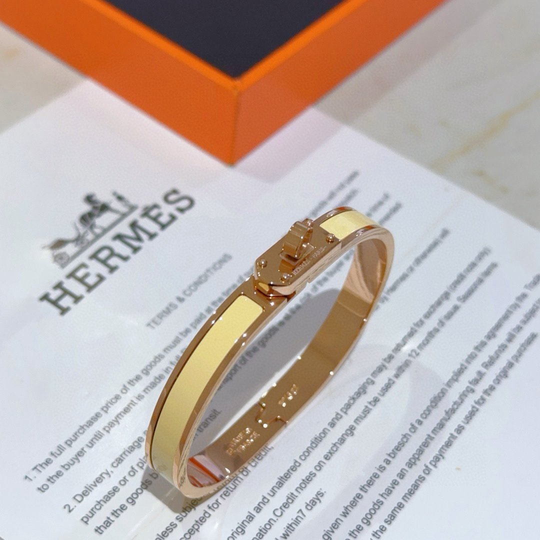 H**me5 Mini Clic Kelly Bracelet Yellow And Rose Gold H200004Fo68Gm