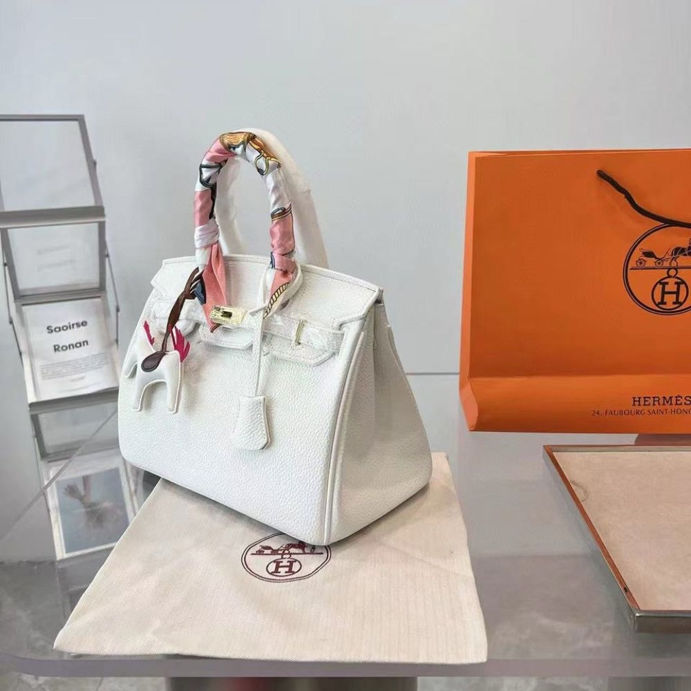 H**me5 Birkin 25 Gold Hardware Epsom White 25Cm