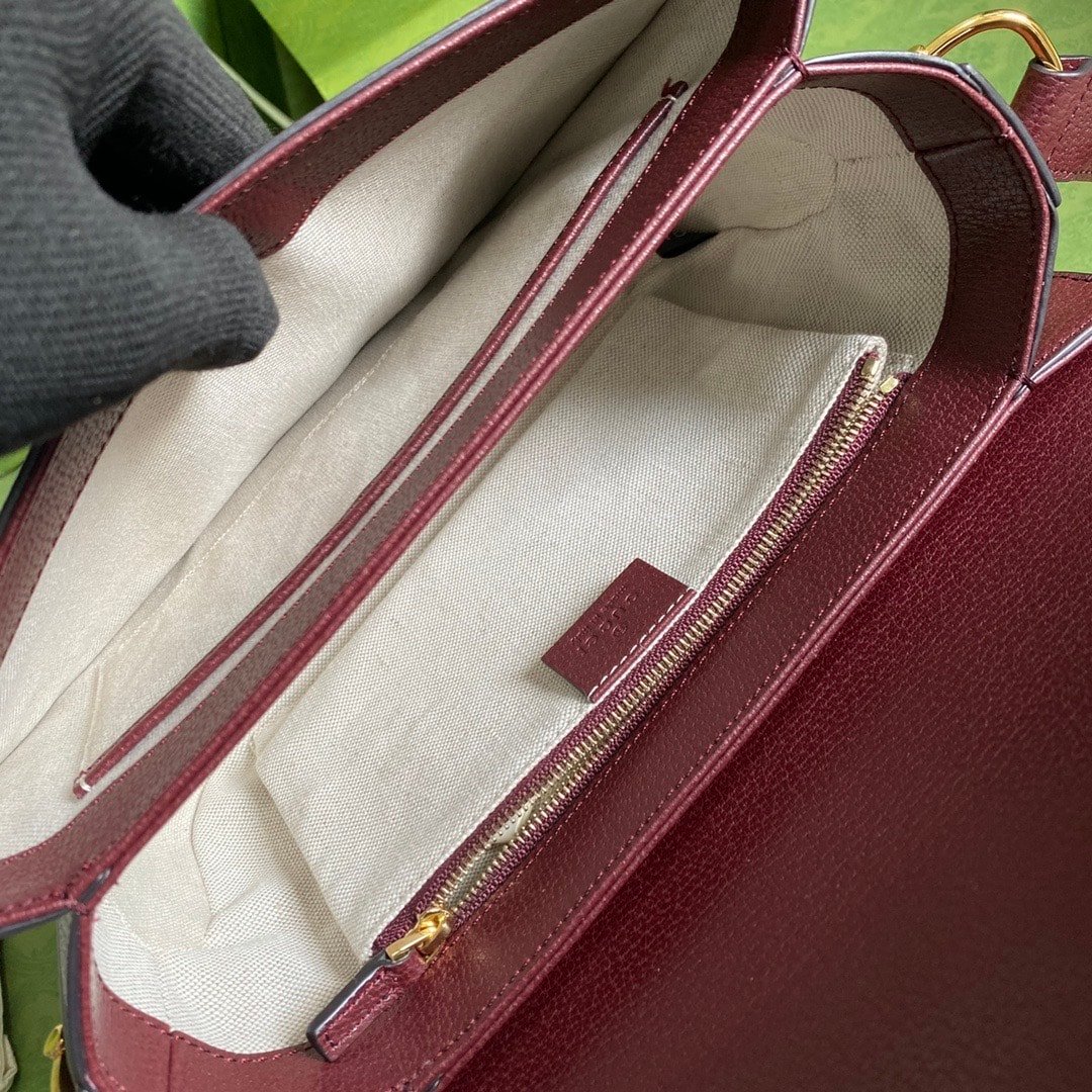 Gvc*1 Horsebit 1955 Original Gg Shoulder Bag Burgundy 25Cm 602204 9Y9Ng 9865