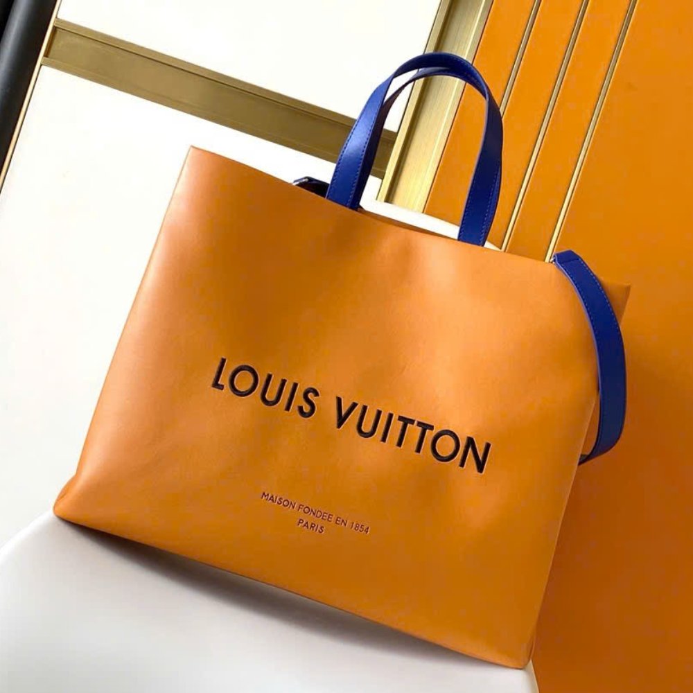 [S*per Vip 1:1] L0vis Vvtt0n Shopper Tote Bag MM Orange Safran 40Cm M24457