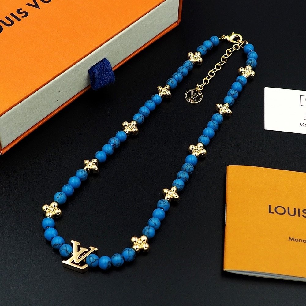 L0vis Vvtt0n Turquoise Pearl Necklace Blue