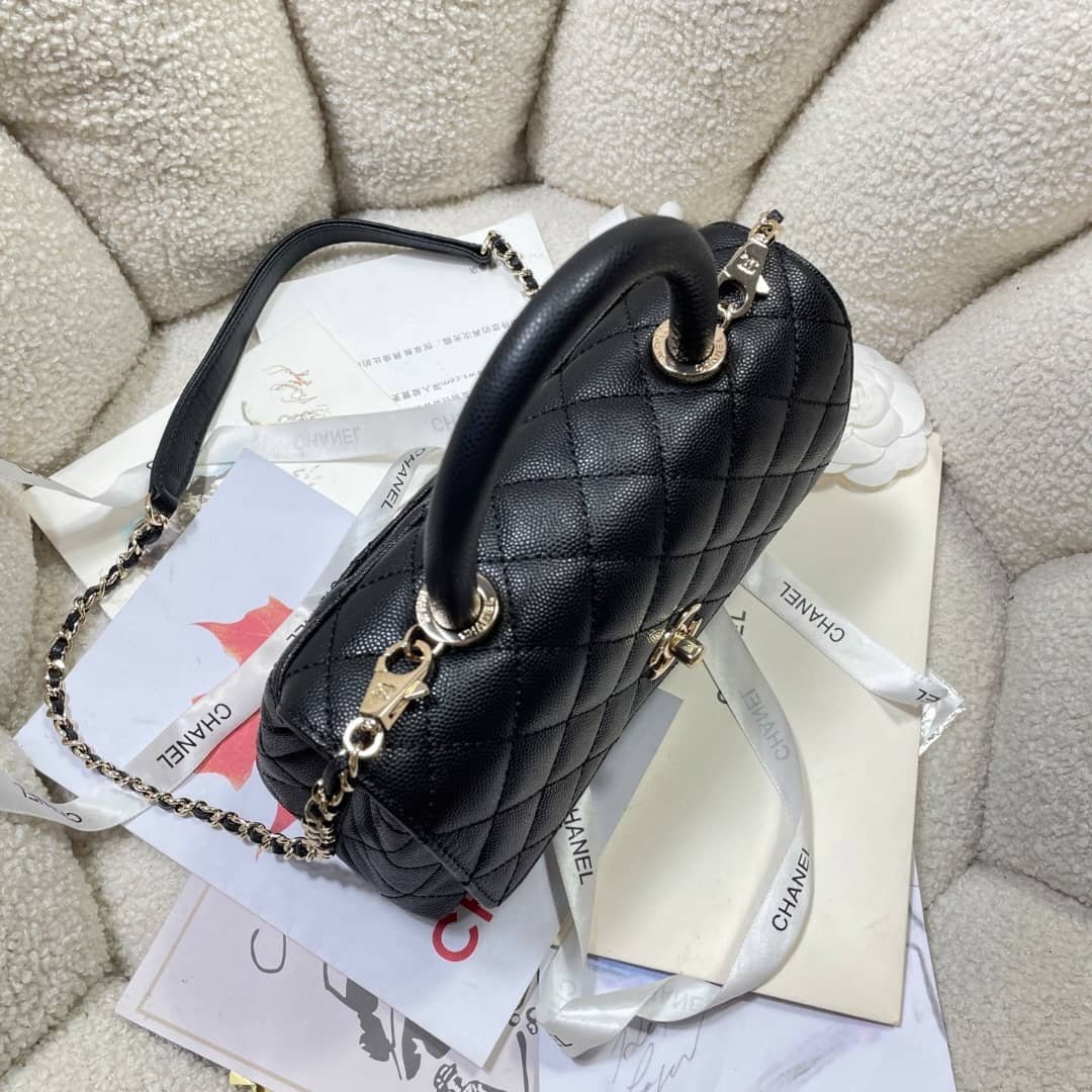 [S*per Vip 1:1] Ch**el Coco Small Handle Flap Bag In Black 23Cm A92990 Y61556 94305