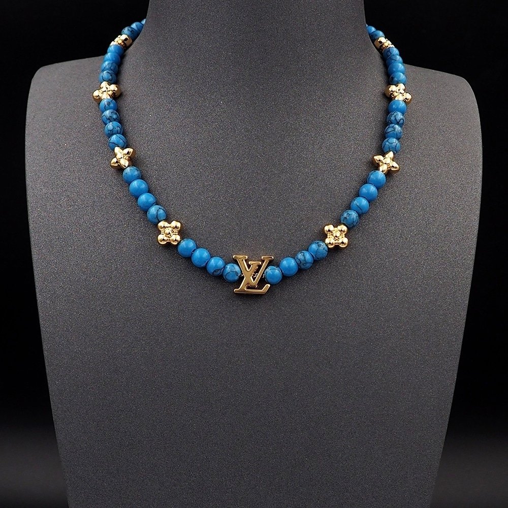 L0vis Vvtt0n Turquoise Pearl Necklace Blue