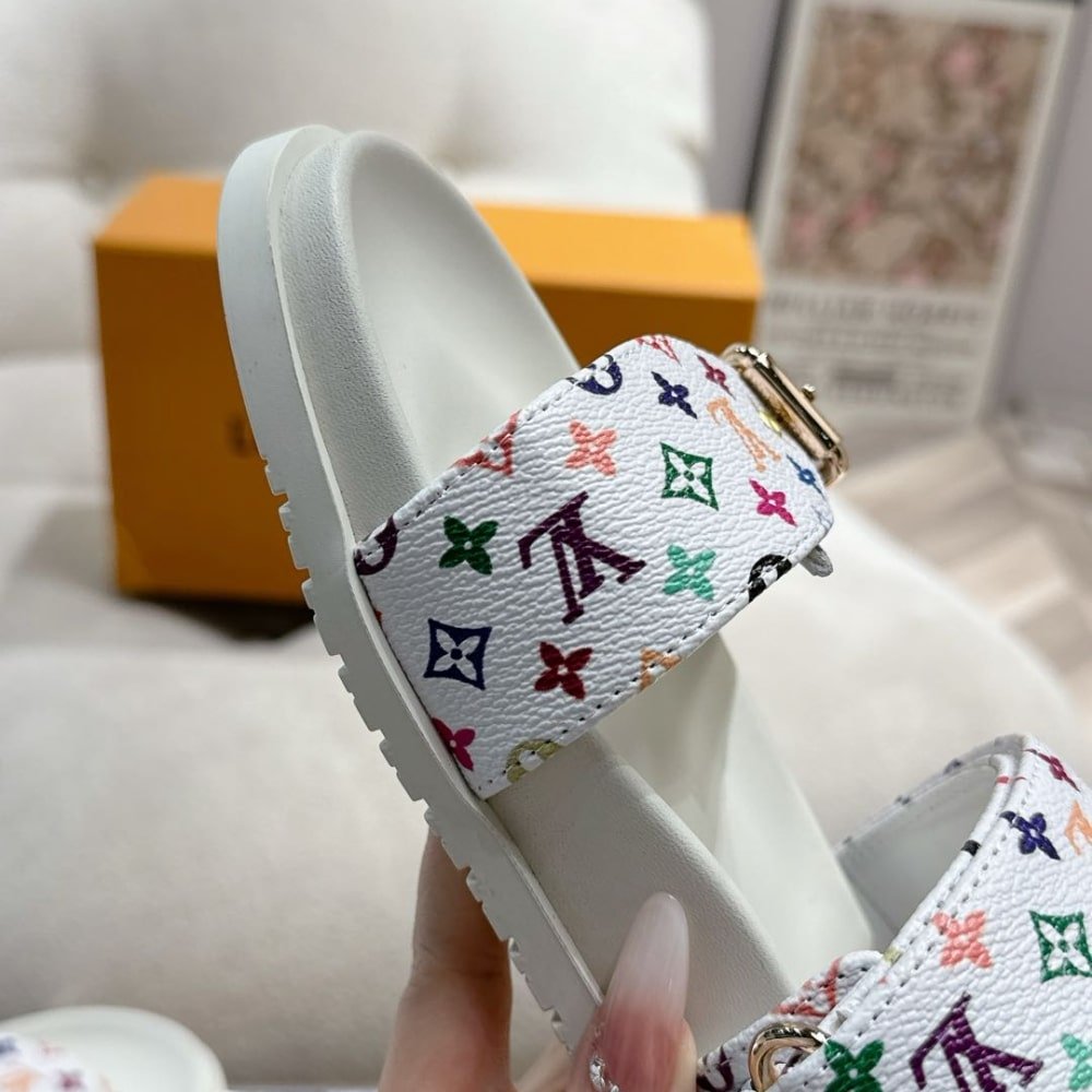 L0vis Vvtt0n X Takashi Murakami Bom Dia Flat Comfort Mule White 1Agxtv