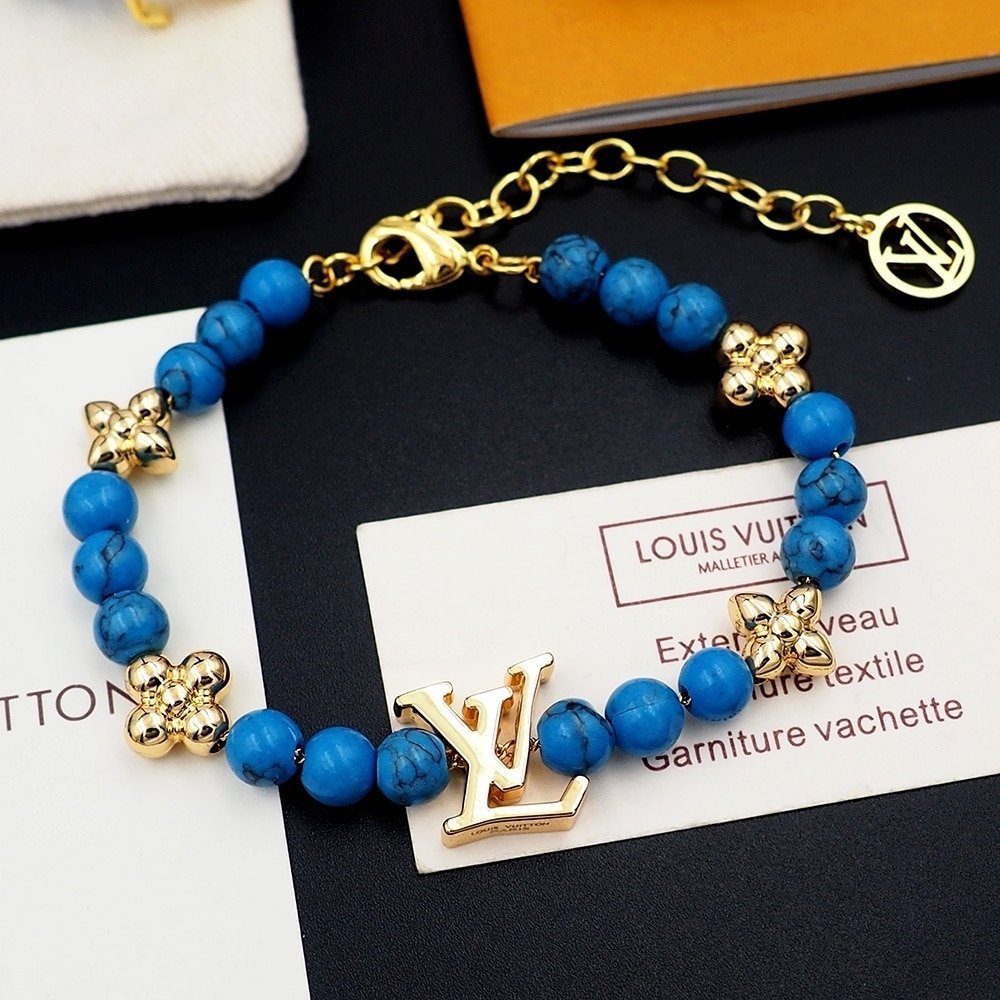 L0vis Vvtt0n Turquoise Pearl Bracelet Blue