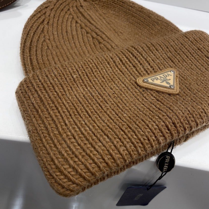 Pra*a Wool And Cashmere Beanie Sliver Brown Umd489 3Im F0040 S 211