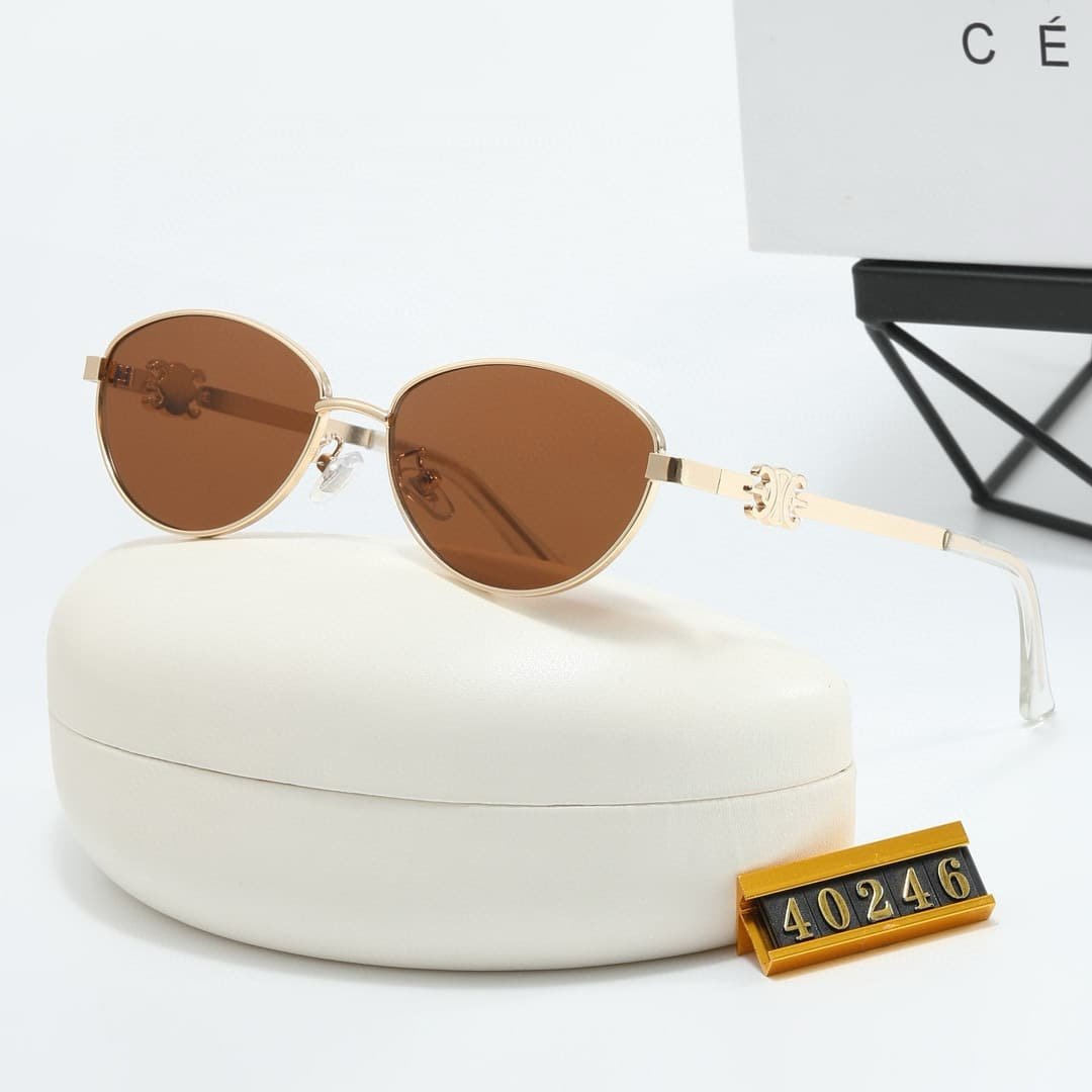 Ce1i*e Butterfly Cat Eye Sunglasses With Logo In Brown