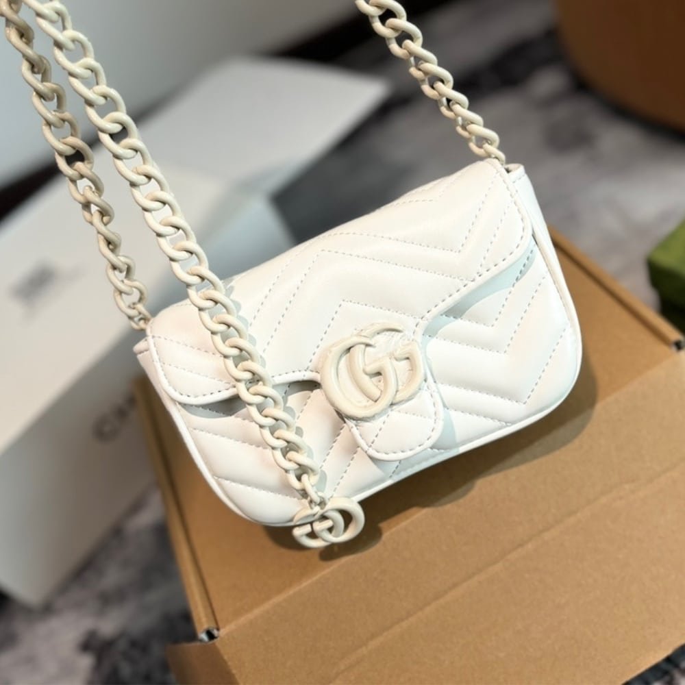 Gvc*1 Gg Marmont Belt Bag White 16Cm 739599 Um8Kv 1000