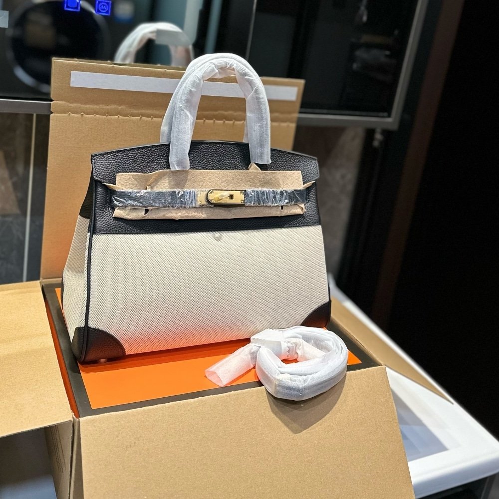 H**me5 Birkin 25 Toile H Black 25Cm