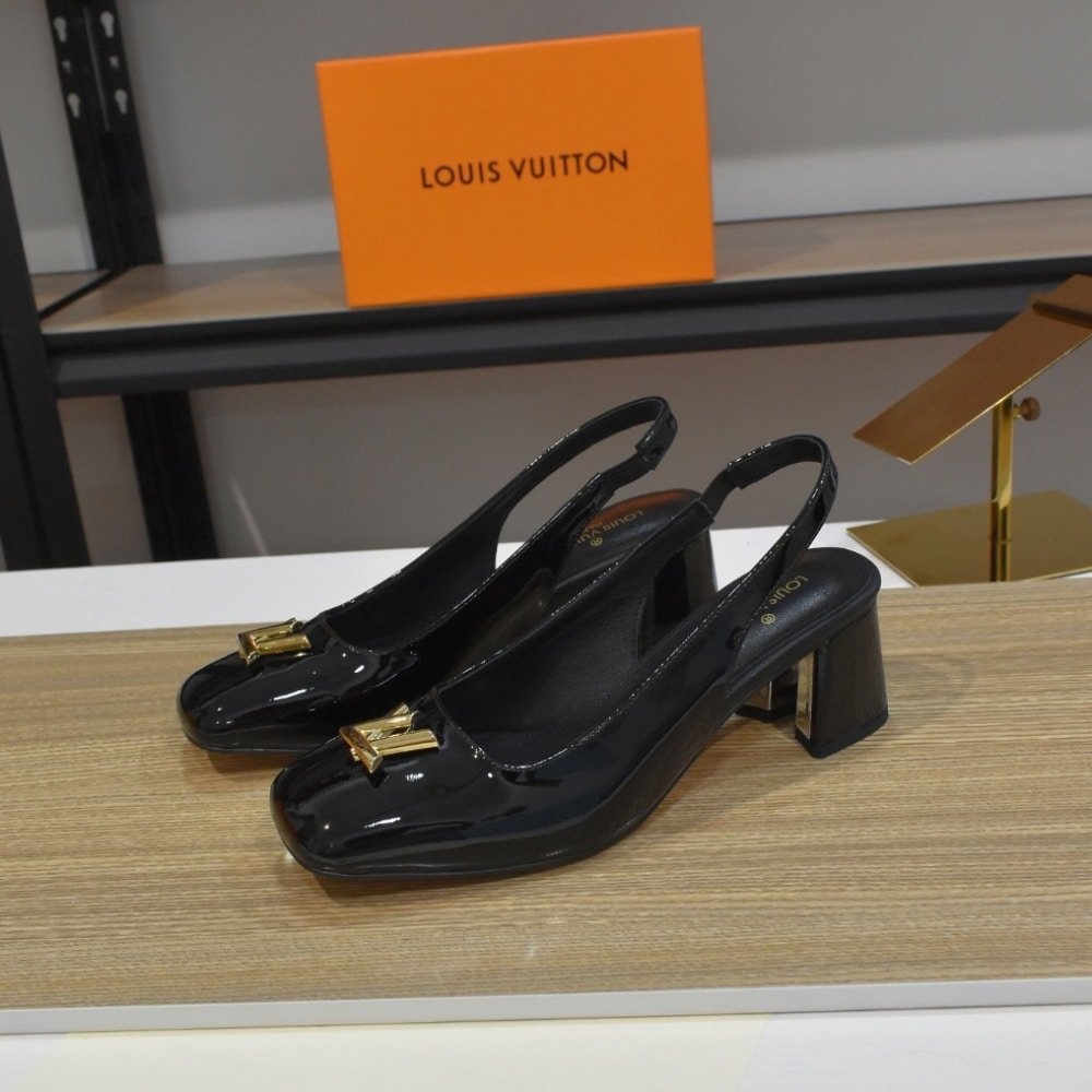 L0vis Vvtt0n Swing Slingback High Heels Black 1Aguc8