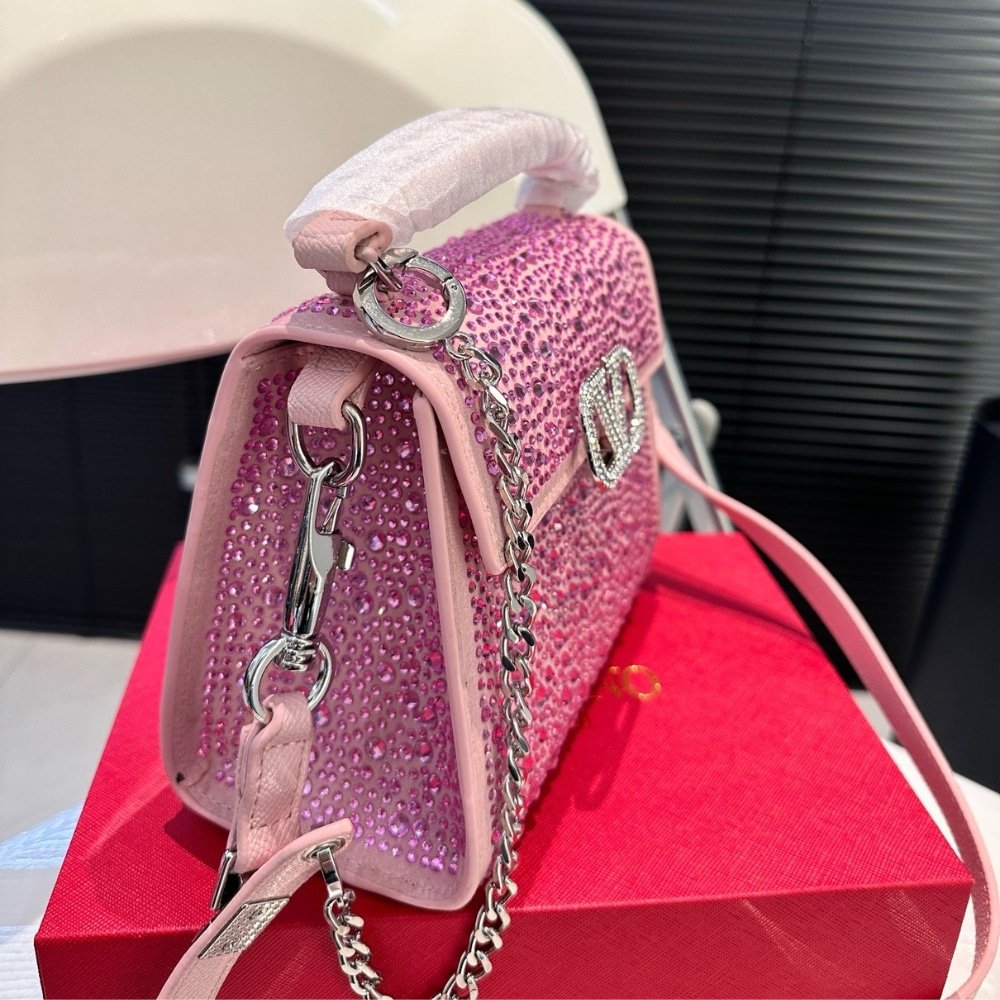 Va1e*ntin0 Vsling Mini Handbag With Sparkling Rose Quartz 19Cm 3W0B0G97Thv D0M