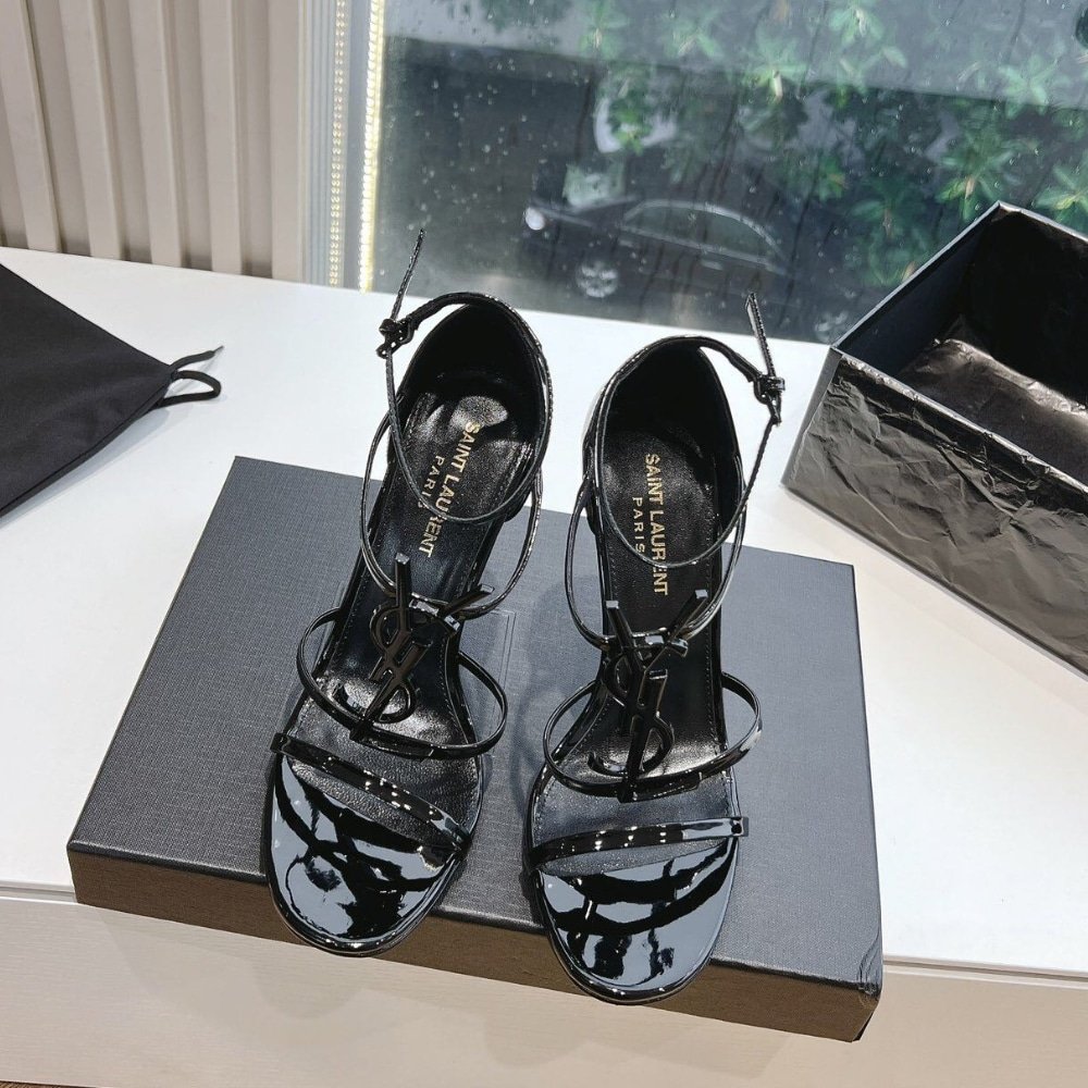 Sa1nt Lau*nt Cassandra Sandals In All Black 6301090Npvv1000